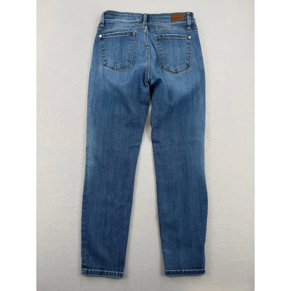 Judy Blue Mid Rise Angie Relaxed Fit Jeans Blue Medium Wash Womens 7/28 (28x26)